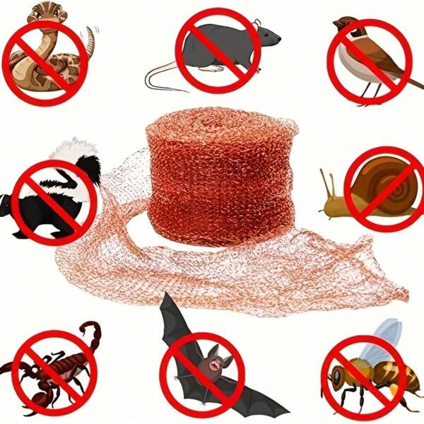33ft Heavy Duty Copper Mesh Roll, 125mm Pure Copper Wire Mesh For Wall Cracks, Holes, Plant Protection And Seed Guard - Multipurpose Gardening And Construction Netting