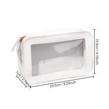 1pc Customizable Leather & Transparent Waterproof Cosmetic Bag, Personalized A-Z Initial Travel Organizer, Great Gift For Friends, Girlfriend, Mother
