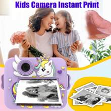 Fotos instantáneas con cámara de juguete, regalos de juguete para niños y niñas de 3 a 12 años, regalos de Navidad y cumpleaños, regalos de Acción de Gracias, cámara instantánea con batería recargable (1200mAh de gran capacidad) -Video de alta definición 1080P y cámaras frontal y trasera duales