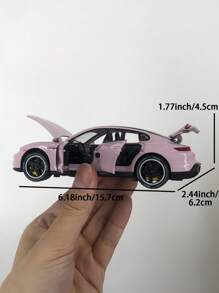 ESCBBXX 1pc Zinc Alloy Die-Cast Exterior Sports Car Model Toy, 6.18"L X 2.44"W X 1.77"H, 1:32 Scale Realistic Miniature, Detailed Interior, Rolling Tires, Openable Doors & Hood, Sound & Light Effect, Suitable As Boys, Children Gift, Collection