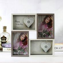 1 套多孔径相框 4x6 英寸，6 个拼贴复古相框，用于壁挂，4 个网格组合 6x4 英寸 10x15 厘米相框适用于婚礼、家庭、宠物照片、婴儿相册壁挂和桌面展示家居装饰 - 彩色 - 查看 17