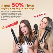UKLISS 5 In 1 Hot Air Styler Brush With Auto Hair Wrap Function - UK Plug(220-240V) - View 10