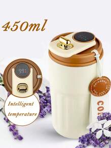 Premium 450ml Kaffeebecher, Edelstahl, farbiger Becher, Reisebecher, vakuumisolierte Flasche, Tasse, Behälter für heiße und kalte Getränke. Geeignet für Reisen, Outdoor-Sport, Nachmittagstee, Geschenke, isolierte Tassen für Herren und Damen, Schulanfang, Mitarbeitergeschenke, Ostern, Haushaltswaren und Sommergetränke wie Milch, Saft und Tee. (Der Becher ist nicht in der Schulterbeutel enthalten)