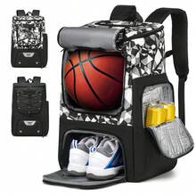 RUCYEN Mochila de fútbol para hombre, mochila de baloncesto, bolsas de almacenamiento para fútbol al aire libre, mochila deportiva de entrenamiento con compartimento para zapatos - Multicolor - Ver 1