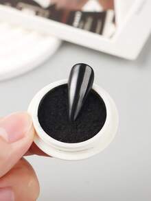 1盒魔镜黑指甲铬粉全息金属深色指甲闪粉颜料哥特式摩擦粉凝胶指甲油美甲用品 - 彩色 - 查看 2