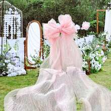 1pc Extra Large Pink Bow Suitable For Birthday Wedding Theme Party Background Decoration, Arch Wall Window Outside Arrangement - Multicolor - View 4
