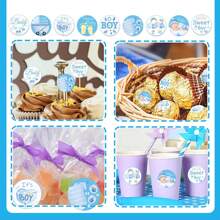 Set de 20 etiquetas creativas de niño o niña? para decoración de fiesta de baby shower