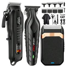 HIENA Multi-Functional Electric Hair Clipper Set For Men, Cordless Rechargeable Haircut Trimmer, Zero Gap T-Blade Beard Trimmer, Suitable For Beginner And Home Use, Gift For Boyfriend Or Father