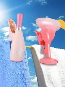 1 pièce Pince à serviette de dessin animé, pince de décoration créative pour la plage, le patio, la piscine, pince à serviette extérieure pare-vent, pinces à linge (style mignon) - Multicolore - Voir 8