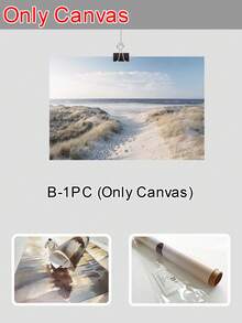 1/5 幅夏季海滩风景帆布海报，带框墙饰，日出海景画，海岸夏季帆布艺术装饰画，适合作为乔迁礼物，可用于客厅、卧室、办公室、浴室、餐厅 - 可直接悬挂 - 彩色 - 查看 14