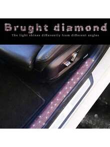 1件装汽车多色水钻门槛条车门框保护防踩贴纸防刮防划痕条通用内饰装饰 - 均碼 - 查看 6