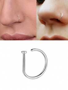 1Pc/3Pcs Women Fake Piercing Nose Ring Hoop Septum Non Piercing Nose Clip Rock HipHoop Stainless Steel Fashion Punk Body Jewelry