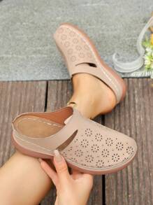 Women's Platform Wedge Sandals, Closed Toe High Heel Slides, Summer Fashion Elegant Flip Flops, Suitable For Vacation, Beach, Date, Shopping, Party, Pool Party