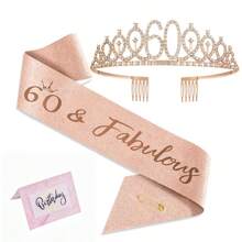 3pcs/Set This Is My 10 13 16 18 21 30 40 50 60 70 80 Birthday Decorations For Women Including This Is My 10 13 16 18 21 30 40 50 60 70 80 Birthday Crown/Ribbon Tiara Sash, Birthday Card 10th 13th 16th 18th 21th 30th 40th 50th 60th 70th 80th Party Decorations For Women, Sweet 16th Birthday Gifts