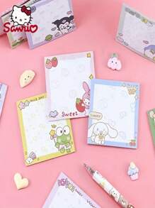 Sanrio 4 Sets /80 Piezas de Notas Adhesivas Sanrio, Pegatinas de Dibujos Animados Lindos de Melody Lomi, Accesorios de Apariencia Hermosa para Tomar Notas y Mensajes, Útiles escolares, Vuelta al Colegio