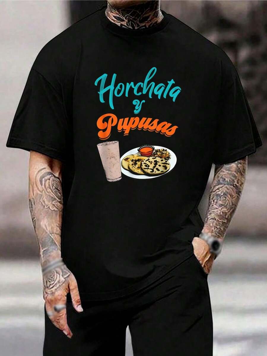Camiseta de Pupusas de Horchata - Camiseta para amantes de la comida salvadoreña - Regalo único para hombres y mujeres - Camiseta de manga corta suave y cómoda - Ropa para amantes de la comida y la cultura de El Salvador - Negro - Ver 1