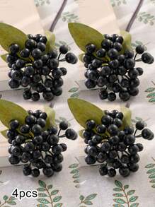 2/4pcs Artificial Berry Stem Fruit Pseudoplastic Berry Plant Holly Fruit Artificial Berry Stem Flower Spray Berry, Lifelike Green Berry With Stem Valentine's Day Simulation Flower, Used For Holly Christmas Holiday And Home Decoration DIY Berry Tree Trunk Home Kitchen Party Centerpiece Decoration Garland Decoration, Artificial Flower Plastic Back To School Room Decor School Supplies