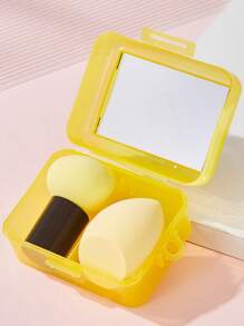 Set di spugnette per il trucco personalizzabile, con testina a fungo + set di spugnette per il trucco, con scatola a specchio per spugnette per il trucco, ultra morbide e non assorbenti, spugna a forma di goccia d'acqua a forma di zucca/fungo per il trucco