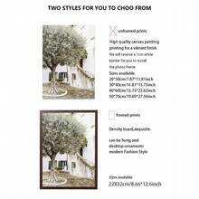 Set de 3 cuadros con lienzos que muestran paisajes rurales, montañas y olivos, estilo nórdico para decoración del hogar en sala de estar y dormitorio - multicolor - Ver 7