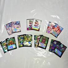 100 piezas de bolsas Mylar con cierre zip resellable, de 6*8 cm, bolsas de empaque de plástico holográfico láser con ventana, a prueba de olores, a prueba de olor, bolsas de almacenamiento selladas extra pequeñas