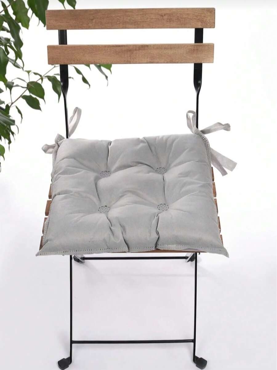 舒適柔軟 40x40 cm 椅子坐墊 – 250g 矽膠填充 – 柔軟 & 土耳其製造 - 灰色 - 查看 1