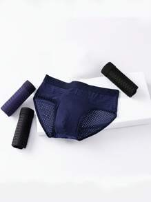 4pcs Men's Breathable Mesh Briefs, Lightweight, Cool, Sports Underwear, Gift Set