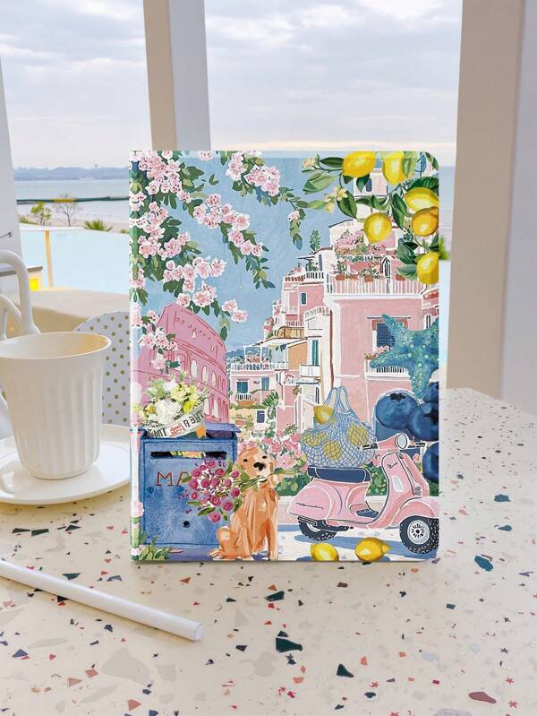 Étui de protection pour tablette avec motifs de collage paysager artistique Lolita, compatible avec iPad 7/8/9/10,2 pouces, iPad 10e génération, iPad (A16) 11 pouces 11e génération 2025, Kindle Paperwhite 12e génération 2024, Kindle (11e génération) sortie 2022 et Galaxy Tab, avec fonction de mise en veille/réveil automatique