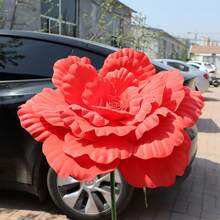 Giant Flowers For Decoration Artificial Peony Flower Head Large Fake Flower For Background Wedding Stage Party Decor - Red - View 2