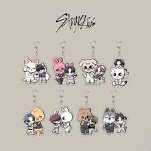Sanrio 1 pezzo Portachiavi SKZOO, merchandise del gruppo idol coreano SKZ per fan, collezione creativa derivata, regalo per le vacanze per decorare borse, collezione premium, ideale per San Valentino, Natale, Eid Al-Adha