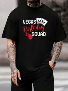 Camiseta del Escuadrón de Cumpleaños de Las Vegas - Divertido Regalo de Cumpleaños de Casino para Amigos Jugadores - Camisetas a Juego para Hombres y Mujeres - Negro - Ver 1