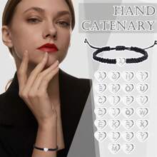 Bracelet tressé 26 lettres, polyvalent et simple, bracelet à breloques en forme de cœur, bracelet initiale homme et femme, bracelet tressé fait main, bijoux à la mode, bracelet couple, bracelet d'amitié, le cadeau d'anniversaire idéal pour la famille et les amis.