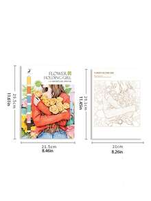 水彩画书，放松和绘画的涂色书，卡通设计，内置水彩颜料和水彩纸，返校，学校用品 - 彩色 - 查看 2