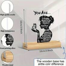 1 件亚克力励志桌面摆件 - 积极肯定装饰，适用于家居、办公室或卧室 - 现代简约风格，非常适合作为生日、乔迁、节日、励志鼓励礼物 - 黑色 - 查看 2