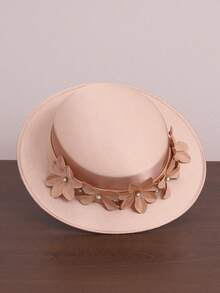 French Elegant Church Hat, Bride Decor Hat, Ladies British Style Fascinator Hat, Noble Cap, Vintage Hat, Bow Hat, Birthday Party Headpiece, Banquet Costume Hat, Black Hat, Equestrian Hat, Formal Hat, Large Hat, Ladies Hat, Gorgeous Hat, Feather Hat, Ball Cap, Pink Hat - 1082 - View 13