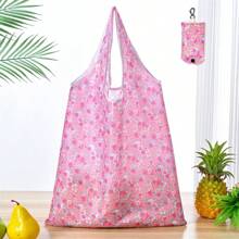 1 pezzo Borsa della spesa pieghevole, portatile, alla moda, impermeabile, di grande capacità, adatta per la spesa al supermercato, i viaggi, la conservazione di verdure/frutta/mobili/giocattoli