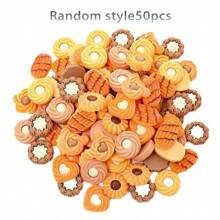 10/20/50 piezas Lindos dijes de resina con diseño de galletas y donas para hacer manualidades DIY para fundas de teléfono, pasadores de pelo y joyería - Accesorios en miniatura surtidos