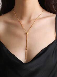 1 Peça Colar Feminino em Formato Y de Corrente Minimalista na Moda, Presente de Joia Colar de Clavícula para Uso Diário, Casual, Festa e Férias
