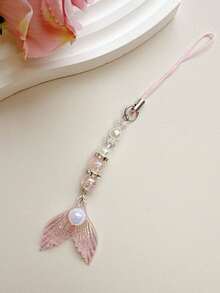 1pc Ins Style European & American Mermaid Tail Pearl Decor Phone Lanyard, Mobile Phone, Key Chain, Bag Accessory - Multicolor - View 5