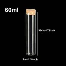 pthcrsdyn 12pcs/Set Diameter 3cm10ml/15ml/20ml/25ml/30ml/40ml/50ml/60ml/80ml/100ml/110ml Transparent Glass Test Tubes With Cork Stopper Empty Glass Bottles Jars Vials For Art DIY Crafts Wedding Favors 11 Sizes For You Choose Summer Birthday Gifts Beach Back To School School Supplies Room Decor - Transparent - View 9