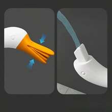 1pc Creative Swan Shape Toilet Brush Set With Holder, Plastic Bathroom Cleaning Tool Kit, Non-Electric Reusable Toilet Brush, Medium Stiffness - Multi-Component Accessories