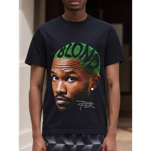 High Quality 90's Fashion Graphics Franks 2023 Ocean T-Shirt Blond Album Men's Soft Crewneck Tee, T-Shirt For Men (Medium)