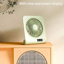 GICOOK Fan, Fans, Portable Fan, Fans Portable, Mini Fan, Home, Ventilador, Ventilador Recargable Mini USB Desktop Fan, Rechargeable Portable Fan With Clock, With 3 Speeds And Foldable Storage For Silent Operation - Lightweight And Portable Cooling For Home, Office, Dormitory And Travel