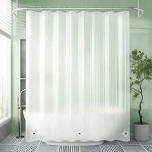 Shower Curtain Liner, 72x72 Clear Shower Curtain Liner, Waterproof Plastic Shower Liner, Cute Lightweight PEVA Shower Curtain For Bathroom With 3 Magnets And 12 Rustproof Metal Grommets - Frosted - View 8