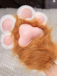 Kawaii Cat Paw Gloves - Thermal Anime Cosplay Gloves For Halloween And Christmas | Furry-Lined Animal Paw Accessories | Cute Gift For Conventions, Parties (Fox/Animal Style)