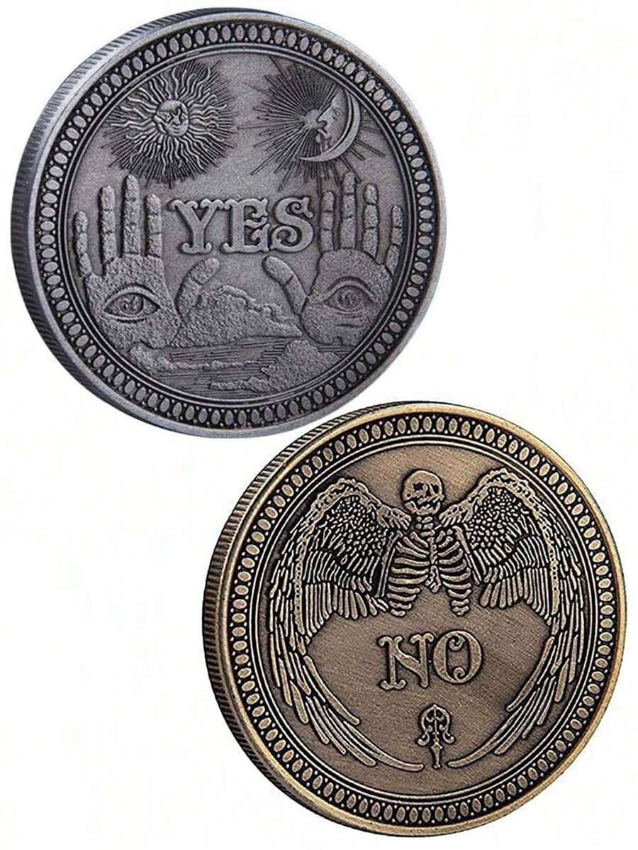 Moneda conmemorativa chapada con una cara para 'Sí' y otra para 'No' - Un recuerdo divertido y emocionante para tomar decisiones