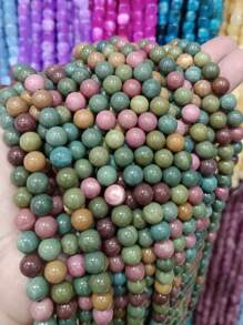 1 hebra de cuentas sueltas espaciadoras redondas de calcedonia de Candy Alxa, piedra natural, para hacer joyas DIY, pulseras, dijes y accesorios, tamaños de 6 mm, 8 mm y 10 mm, 15 pulgadas