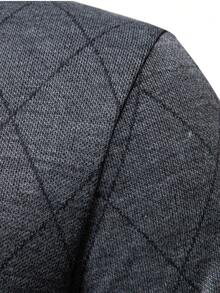 Men's Autumn/Winter New Half-Zip Casual Everyday Knit Pullover Sweater, Diamond Line Pattern