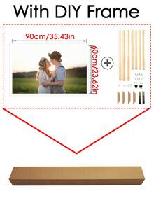 1pc Custom Photo Printed On Canvas, Large Size Personalized Poster, With DIY Photo Frame (Self-Assemble Frame) Or Canvas Only, Mother's Day Gift - Cartoon - View 15