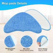 GFRED 2/3/4Pcs Vax Steam Mop Replacement Pads Compatible With Vax Total Home S7/S86-SF-CC/S86-SF-C/S85-CM/S85-SF-R/S84-W7-P Easy To Assemble Soft Microfiber Effective Dust Removal Cleaning Accessories - Multicolor - View 6