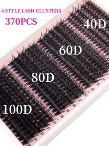 Fluffy Lashes Clusters 390/340pcs Individual Lashes Cluster Eyelash Extensions,40D+60D+80D+100D/80D+100D+120D+160D 4 Styles Mix Tray 5D Fluffy Lash Clusters Thick Cluster Eyelashes Extensions Individual Lashes Faux Mink Eyelash Clusters D/CC/DD Curl 10-18MM Mix Lash Extension Dramatic Eyelash Extensions Eyelashes Clusters.Wedding Bride Makeup Tools